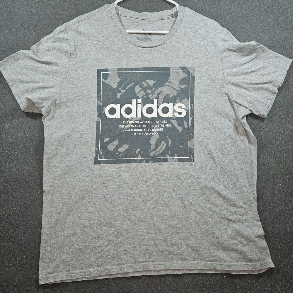 Adidas Amplifier Graphic T-Shirt Men’s XL Gray Short Sleeve Sportswear Tee
